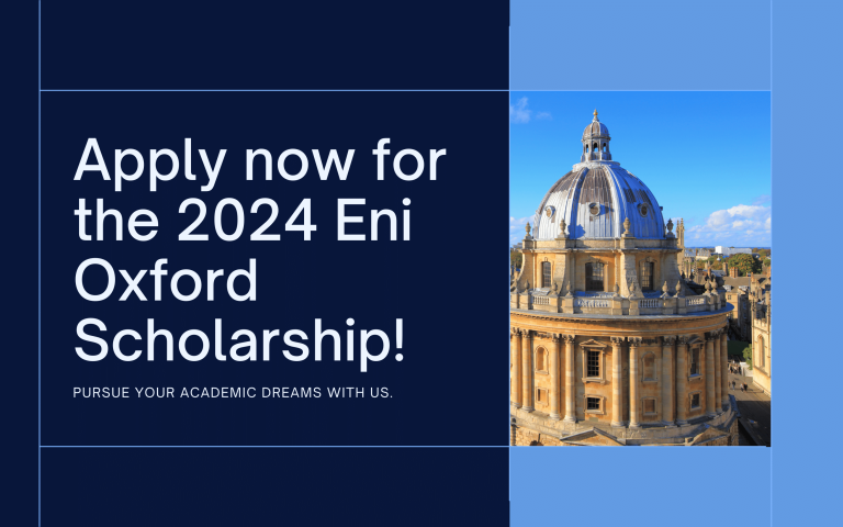 The 2024 Eni University of Oxford Scholarship