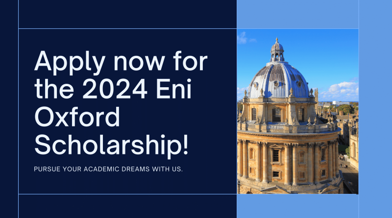 The 2024 Eni University of Oxford Scholarship