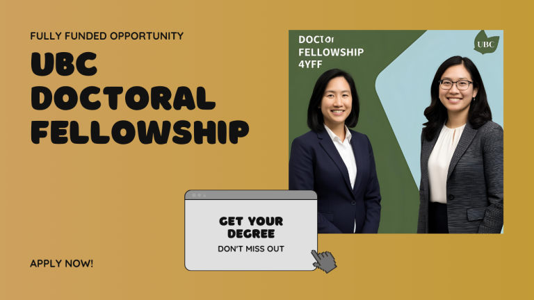 UBC Four-Year Doctoral Fellowship (4YF) 2025 | Fully Funded