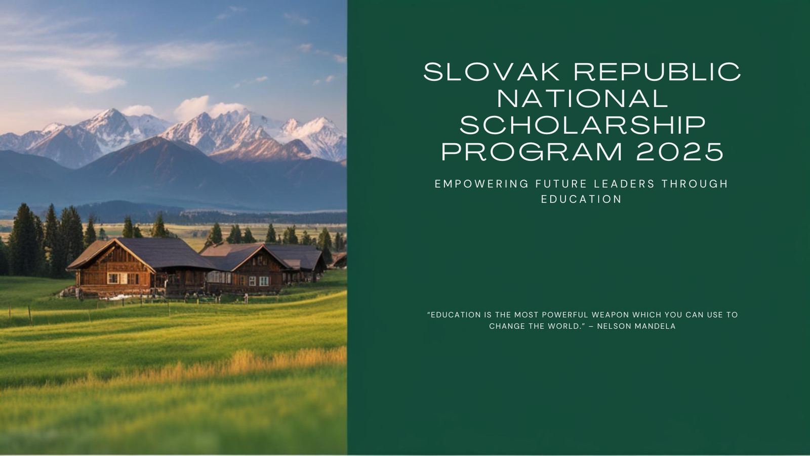 Slovak Republic National Scholarship Program 2025
