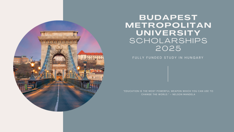 Budapest Metropolitan University Scholarships 2025 | Fully Funded Study in Hungary