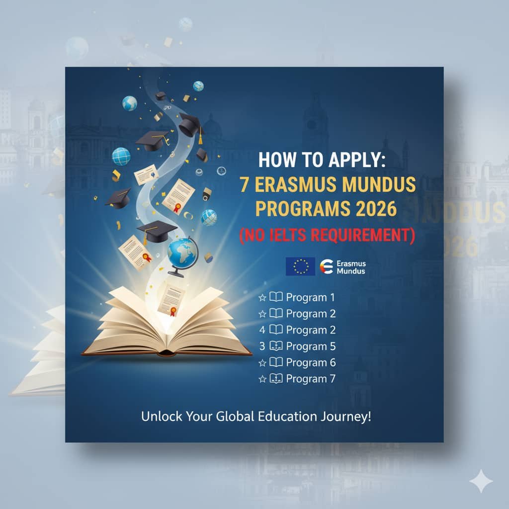 How to Apply: 7 Erasmus Mundus Programs 2026 (No IELTS Requirement)